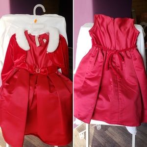 2 piece Toddler holiday dress with velvet jacket